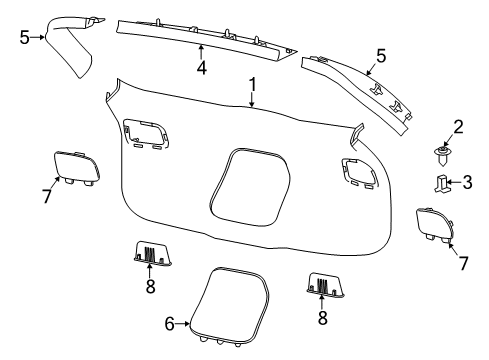 2016 Jeep Cherokee Side Trim, Blue, Rear Driver Side Diagram for 1UD12LC5AB