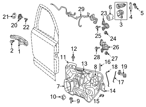 2010 Dodge Journey Handle, Outside Retainer, White, Rear Inner Diagram for 6508074AA