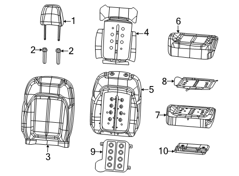 2023 Jeep Grand Cherokee L Driver Seat Components Diagram 1 - Thumbnail