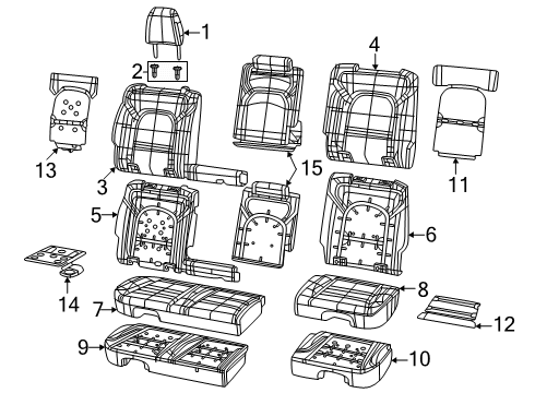 2025 Ram 1500 Foam - Seat Back Diagram for 68564927AA
