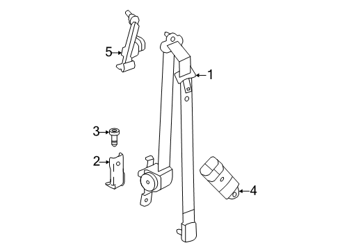 2012 Ram C/V Lap & Shoulder Belt, Front Outer Driver Side Diagram for ZV69BD1AJ