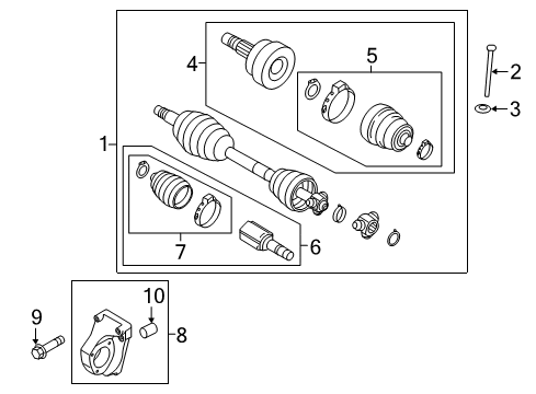 2017 Jeep Renegade Inner CV Joint Diagram for 68413631AA
