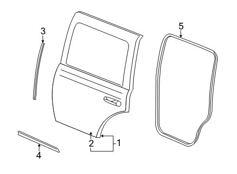 2009 Dodge Durango Door & Components Diagram