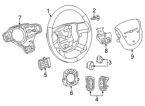 2010 Dodge Avenger Steering Wheel, Gray Diagram for 1FS561DVAB