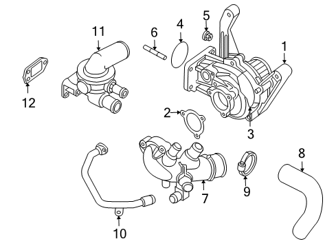 2005 Jeep Liberty Thermostat Diagram for 53010552AC