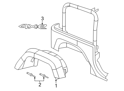 2024 Jeep Wrangler Exterior Trim - Quarter Panel Diagram 2 - Thumbnail