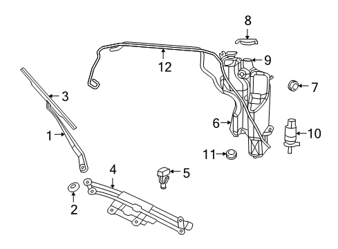 2011 Ram Dakota Wiper Arm, Front Driver Side Diagram for 55154897AE