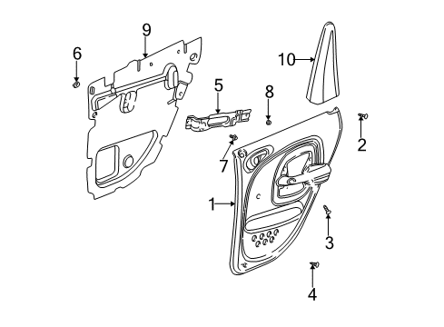2007 Chrysler PT Cruiser Door Trim Panel Pin, White Diagram for 5023174AA