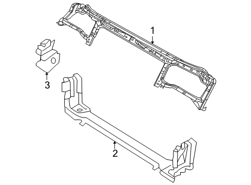 2011 Dodge Challenger Upper Tie Bar, Front Diagram for 5028743AE