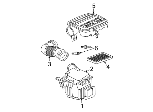 2004 Dodge Durango Air Hose Diagram for 53032796AC
