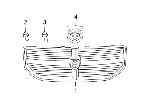2009 Dodge Caliber Grille Diagram for 5030898AD