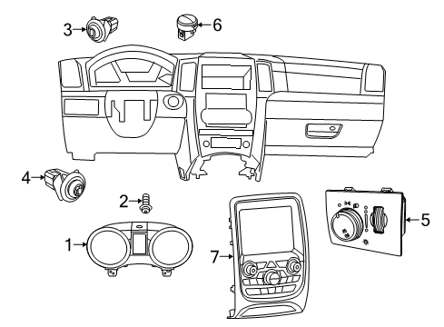 2020 Dodge Durango Dash Control Unit Diagram for 68333643AA