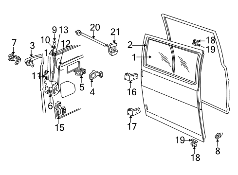 1996 Dodge B1500 Check Strap Spacer Diagram for 55029508