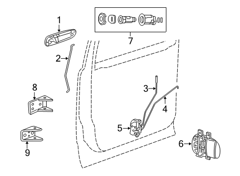 2009 Chrysler Aspen Handle, Inside, Front Inner Driver Side Diagram for 1MG651D1AA