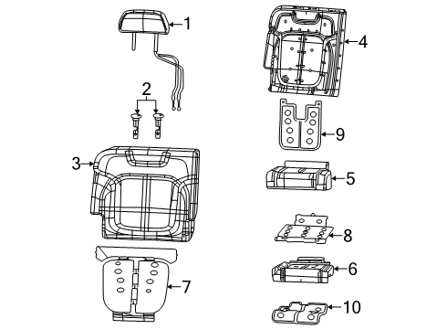 2021 Jeep Grand Cherokee L Second Row Seats, Body Diagram 1 - Thumbnail