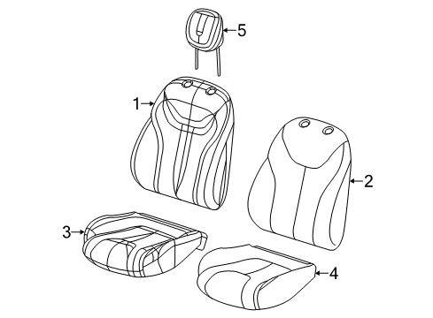 2014 Dodge Dart Seat Back Cover, Front Driver Side Diagram for 5SJ01DX9AA