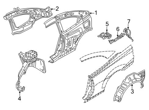 2004 Chrysler Sebring Tail Lamp Pocket, Rear Passenger Side Diagram for MR535498