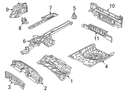 2016 Chrysler 200 Center Floor Pan, Rear Diagram for 68164232AB
