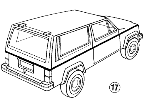 1992 Jeep Cherokee Stripe Tape, Gold Diagram for 4864476