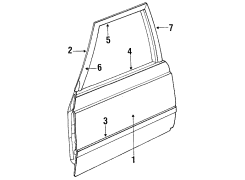 1986 Dodge 600 Door & Components Diagram