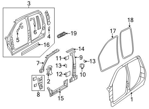 2019 Ram 1500 Classic Inner Aper Panel Mount Bracket, Front Driver Side Diagram for 68206906AA