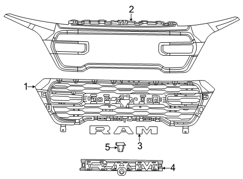 2024 Ram ProMaster EV Grille & Components Diagram