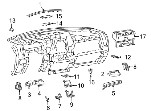 2019 Ram 1500 Lower Trim, Beige/Black, Driver Side Diagram for 6BK68TX7AB