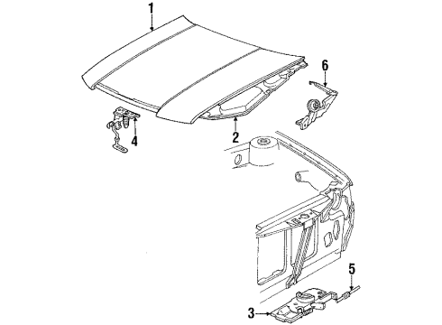 1992 Chrysler LeBaron Release Cable Diagram for 5257511