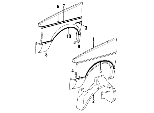 1988 Dodge Mini Ram Fender Diagram for 4411913