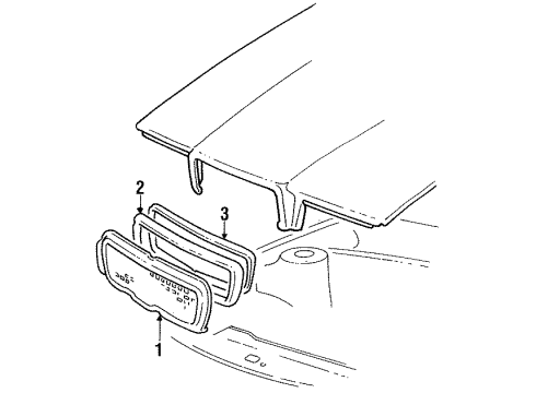 1989 Chrysler TC Maserati Grille & Components Diagram