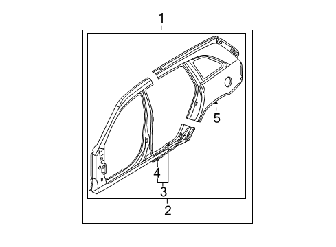 2006 Chrysler Pacifica Aperture Assembly, Front Passenger Side Diagram for 5101984AF