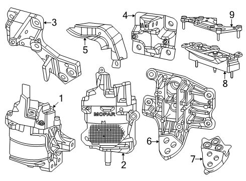 2025 Ram 1500 Bracket - Axle Support Diagram for 68550732AA