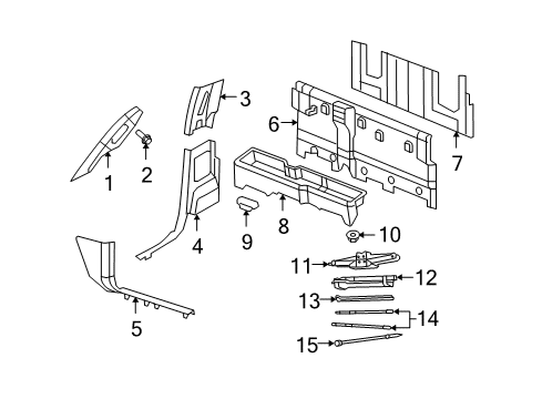 2009 Dodge Ram 1500 Lock Pillar Trim, Gray, Lower Passenger Side Diagram for 1DX52XDVAB