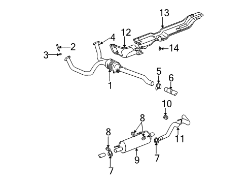2002 Dodge Ram 1500 Exhaust Manifold, Driver Side Diagram for 53032064AB