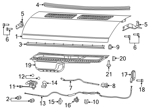 2021 Ram ProMaster 1500 Release Cable Clip Diagram for 68103656AA