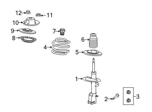 2010 Dodge Journey Spring, Front Diagram for 5151163AB