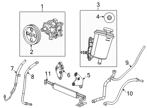 2011 Ram 2500 Power Steering Return Hose Diagram for 68031953AC