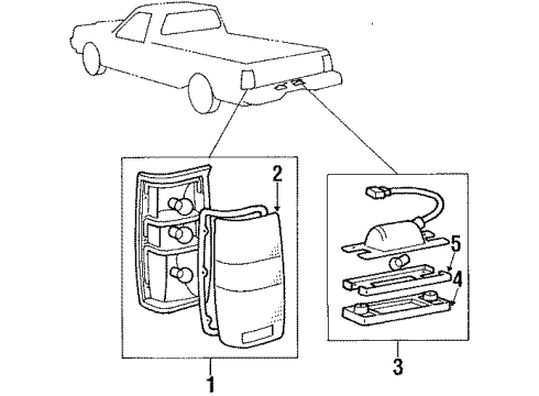 1989 Dodge Ram 50 Tail Lamp Assembly Diagram for MB527094