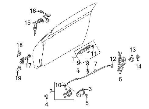 2003 Chrysler Sebring Lock Switch, Front Diagram for MR311165