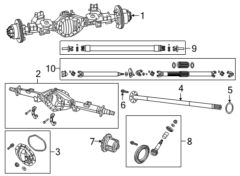 2025 Ram 2500 Differential - Rear Axle Diagram for 68645815AA