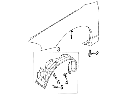 1998 Chrysler Sebring Fender & Components Diagram