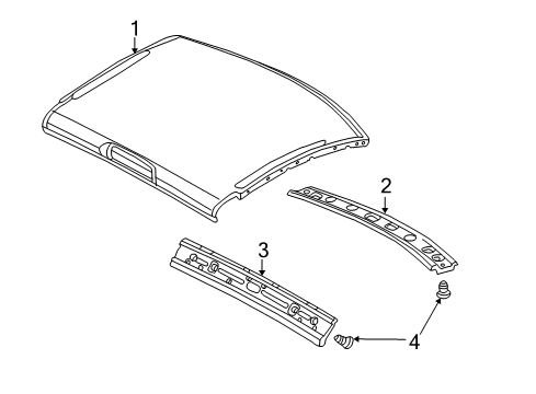 2008 Dodge Ram 2500 Roof Panel Diagram for 55275816AA