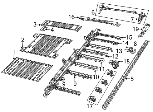 2024 Ram ProMaster EV Rear Floor & Rails Diagram