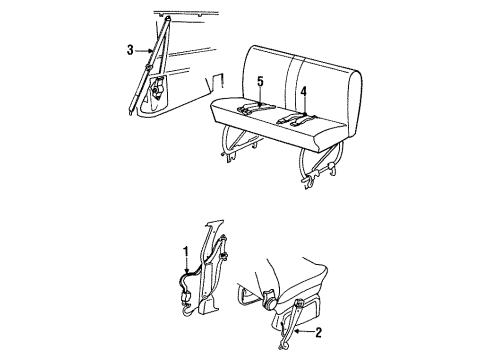 1993 Chrysler Town & Country Buckle Diagram for HS67MD5