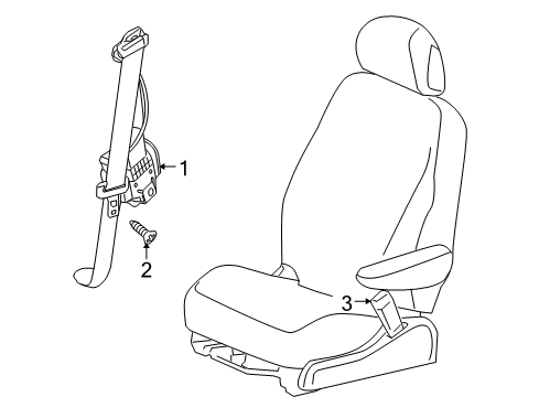 2006 Chrysler PT Cruiser Lap & Shoulder Belt, Gray, Front Passenger Side Diagram for ZF38BD5AE