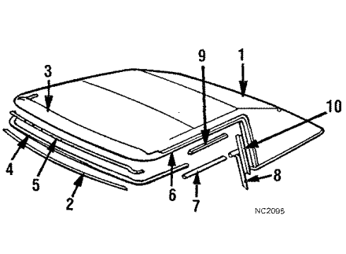 1984 Chrysler LeBaron Roof Cover & Components Diagram