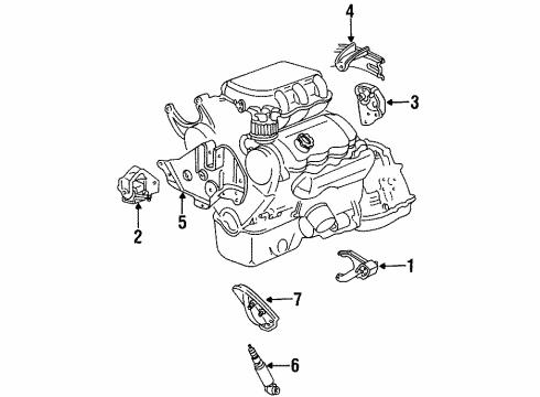 1992 Dodge Shadow Mount Bracket Diagram for 4536152