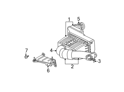 2002 Jeep Liberty Air Cleaner Assembly Diagram for 53013102AA