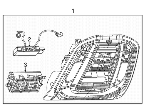 2021 Jeep Grand Cherokee L Sunroof Switch, Front Diagram for 68411074AC