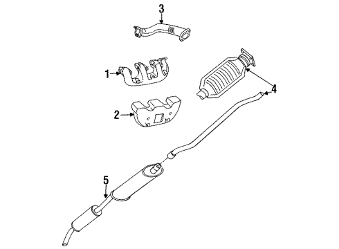 1999 Dodge Caravan Converter & Pipe Diagram for 4809049AB